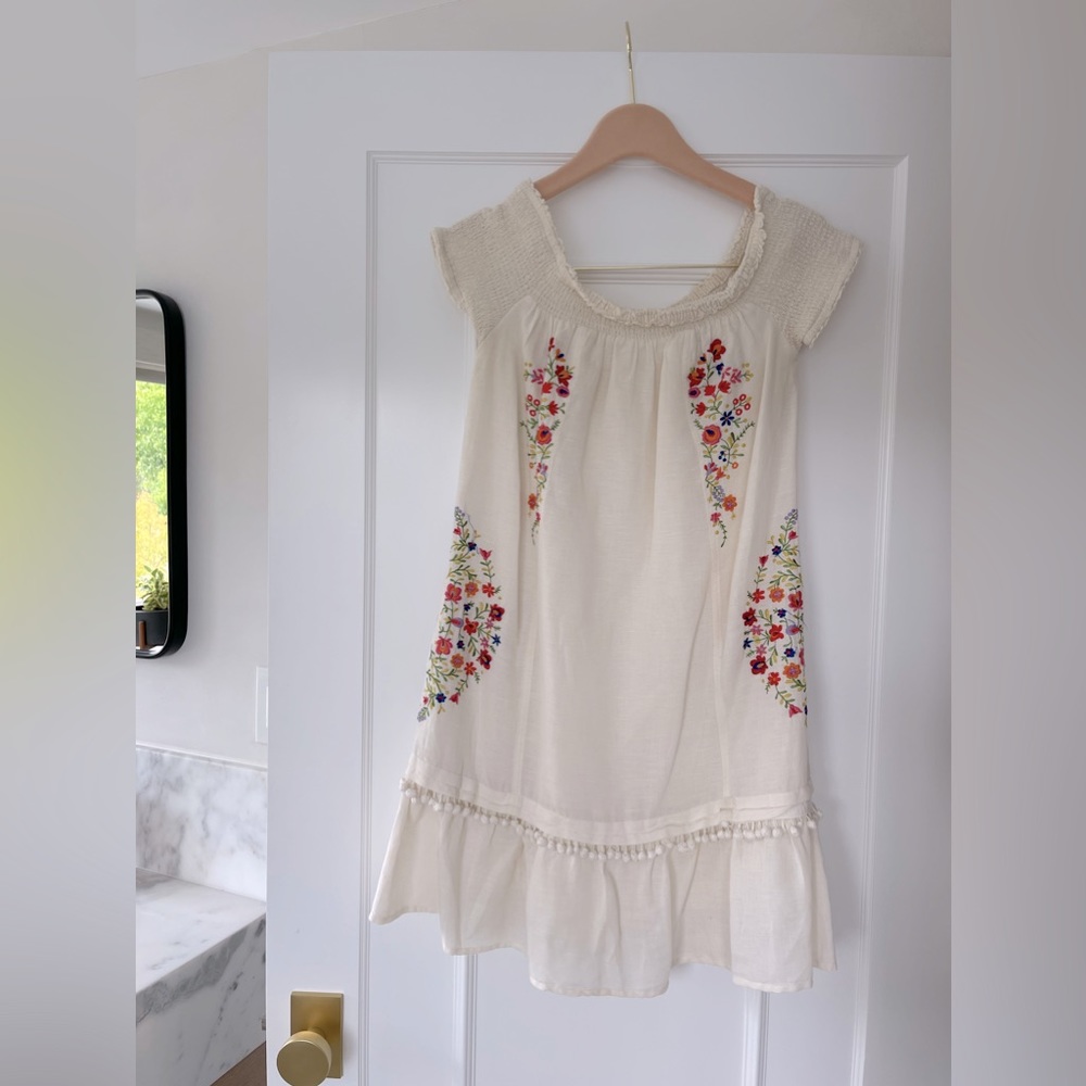 Super Sweet Moulinette Soeurs Embroidered Off The Shoulder Dress